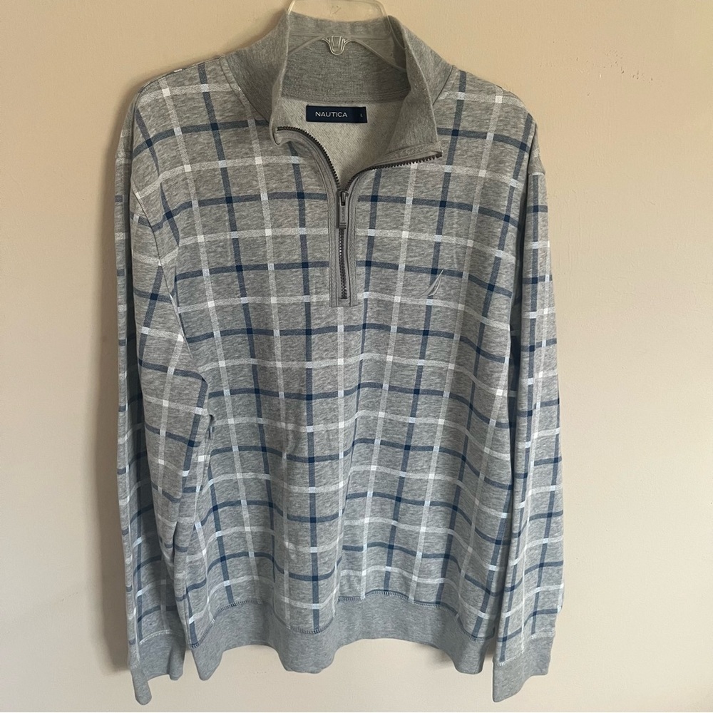 Vintage Nautica Sailing Gear Gray Checkered Sweatshirt Nautica Crewneck Size XL - Picture 12 of 12